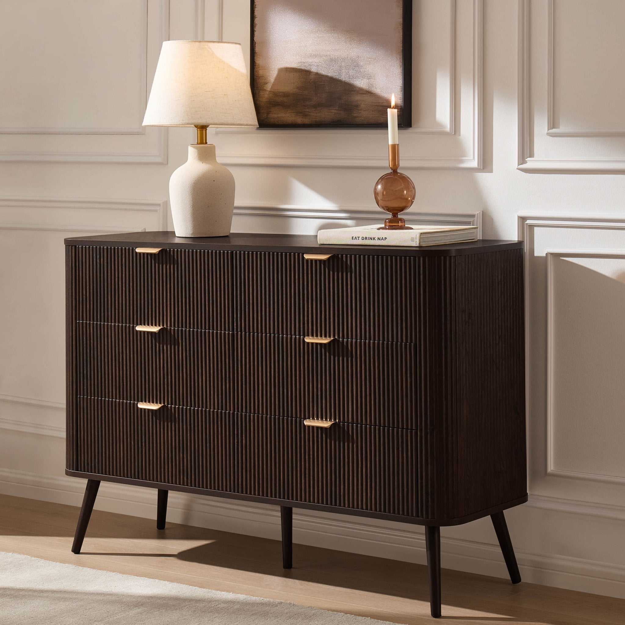 Grande commode 6 tiroirs - Noyer