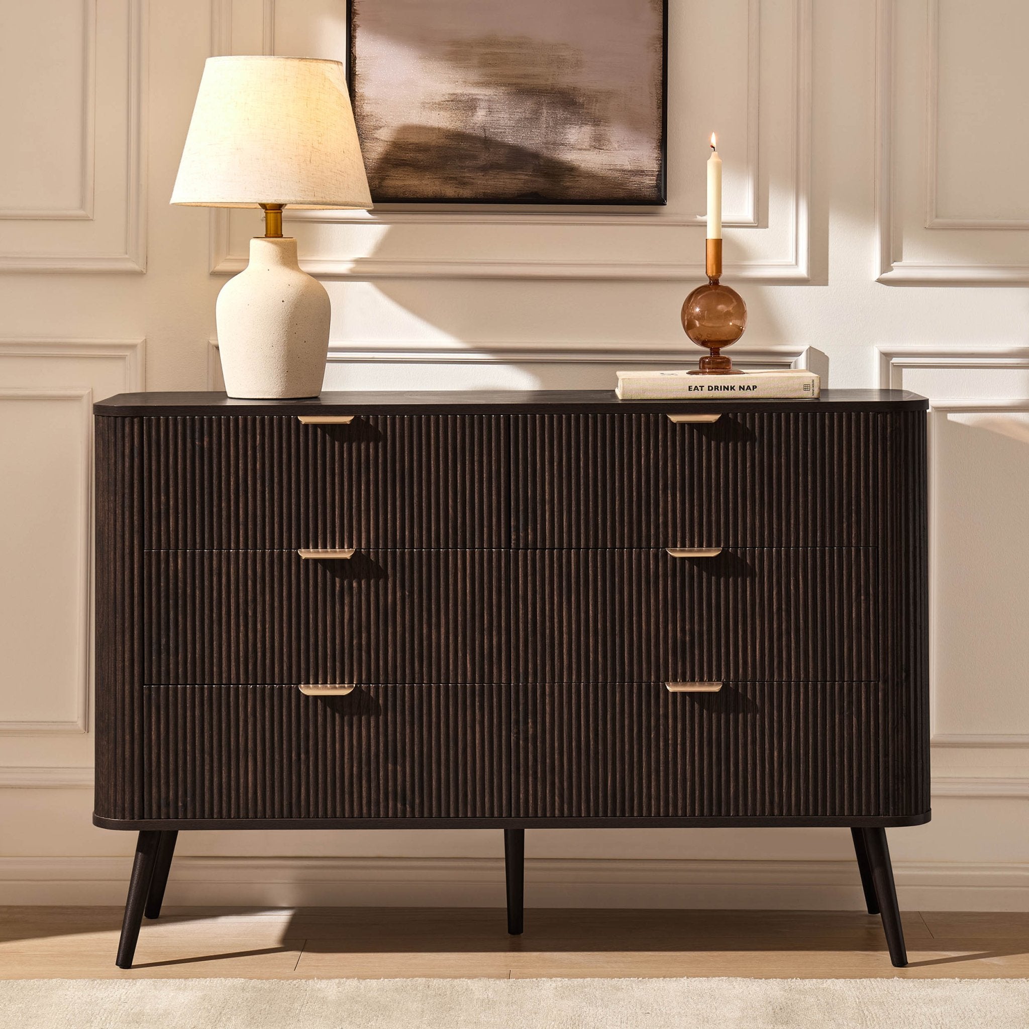 Grande commode 6 tiroirs - Noyer