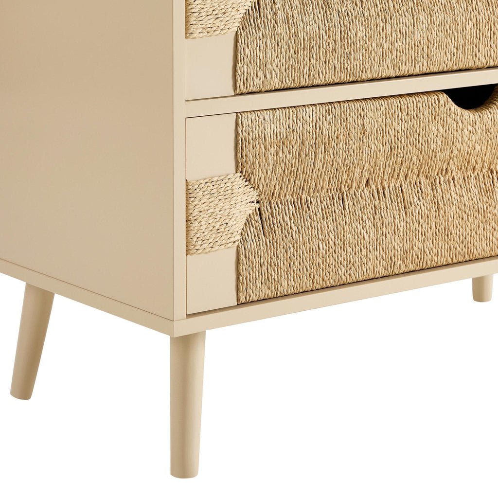 Commode 3 tiroirs tissée – Sable