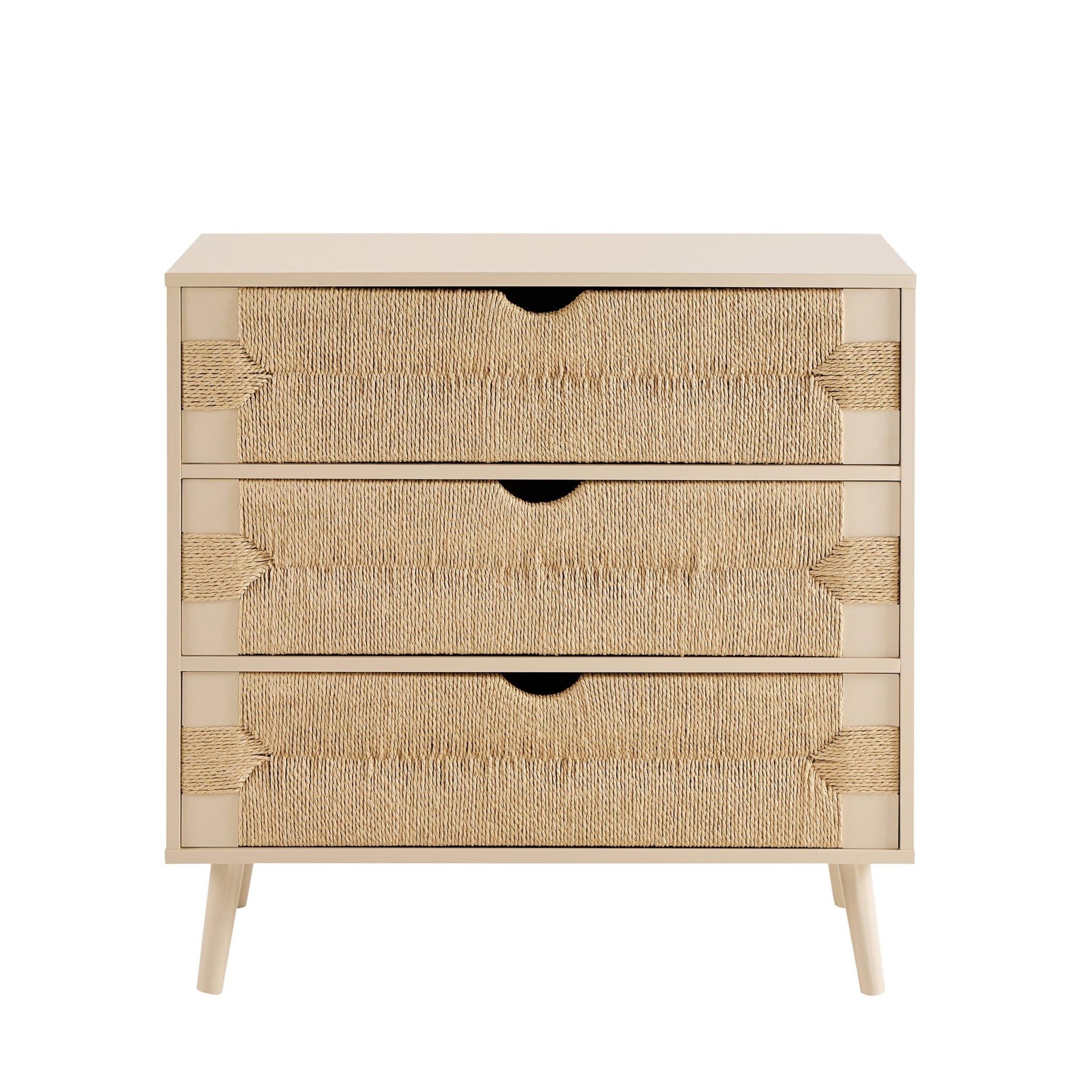 Commode 3 tiroirs tissée – Sable
