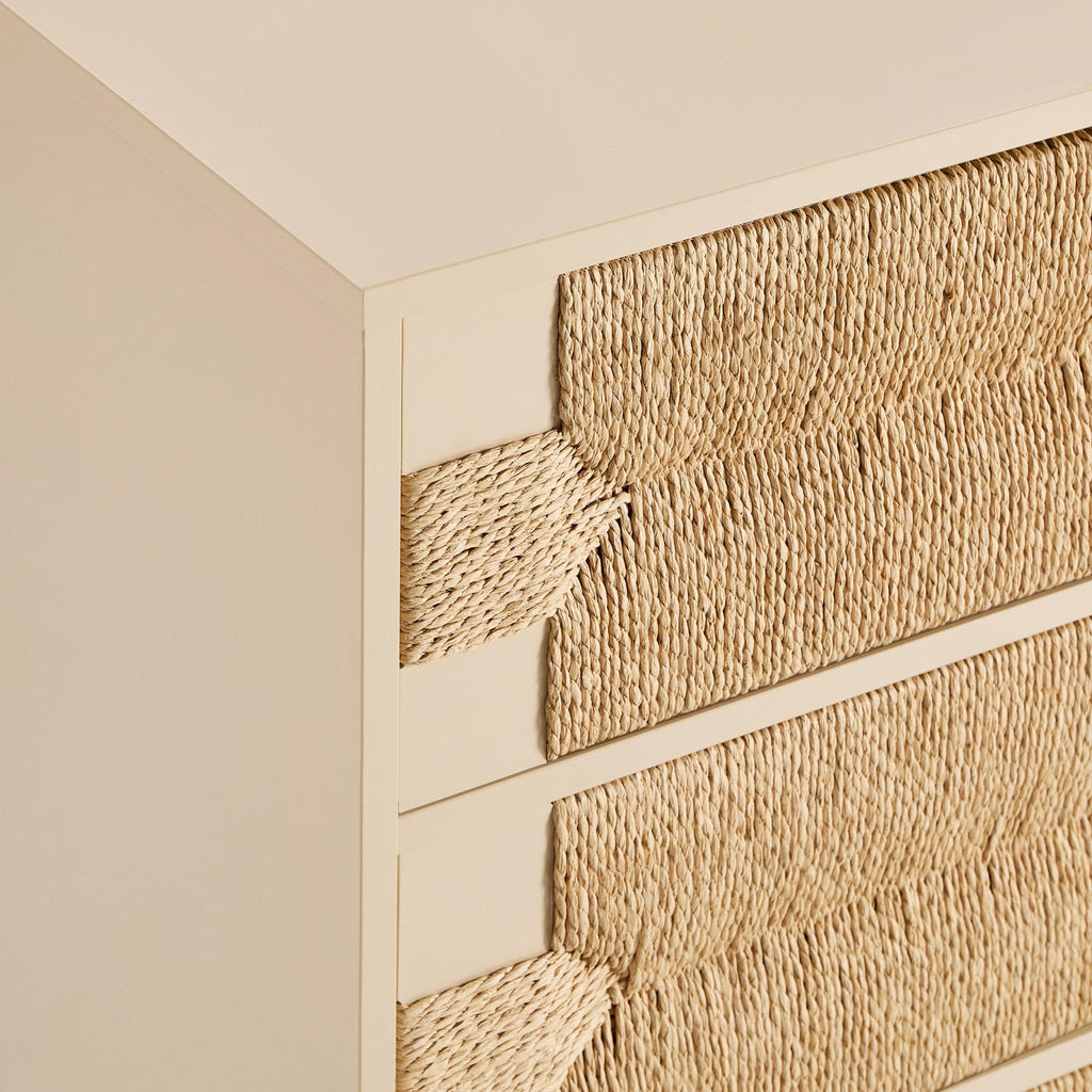 Commode 3 tiroirs tissée – Sable