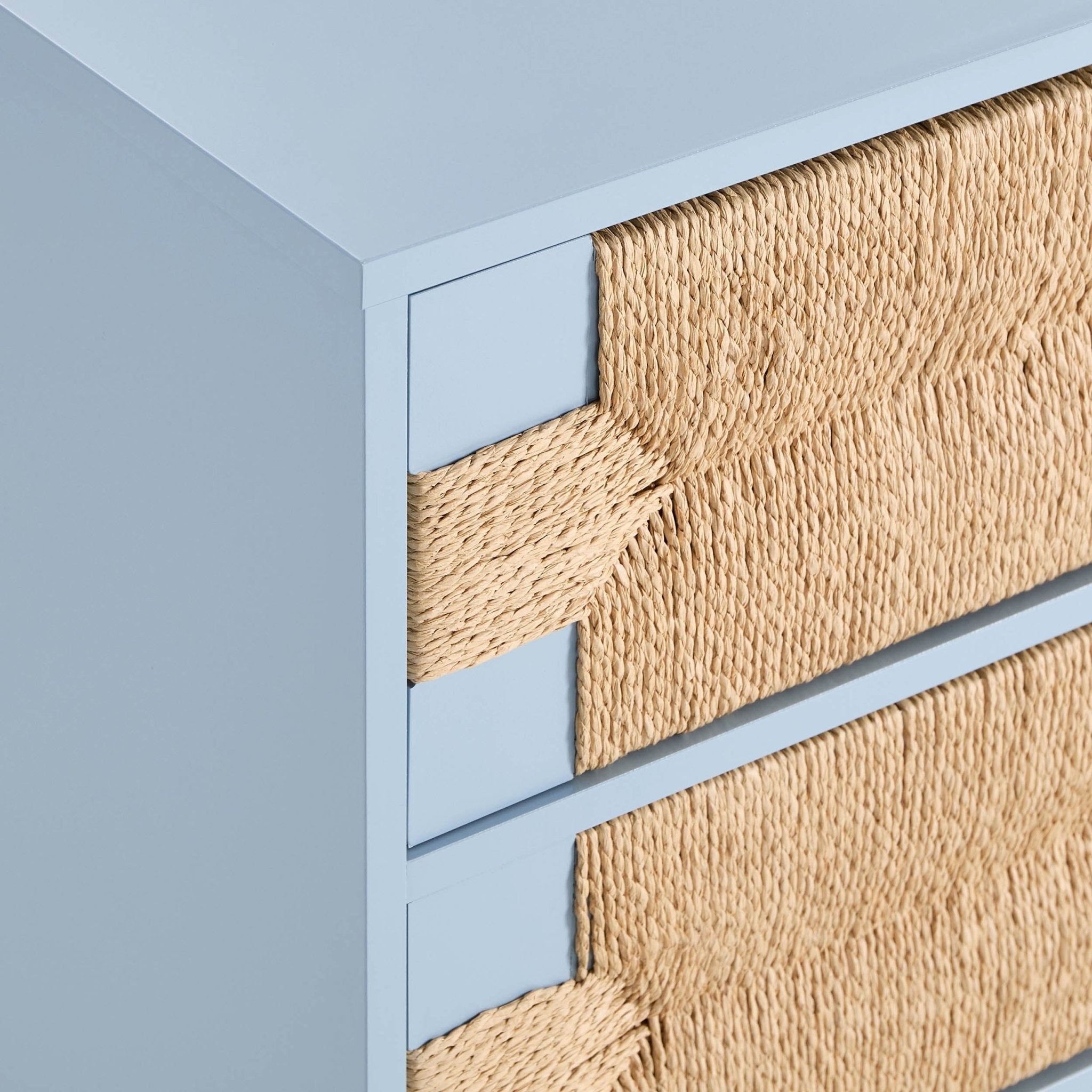 Commode tressée à 3 tiroirs - Bleu ciel