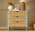 Commode tressée à 3 tiroirs - Bleu ciel