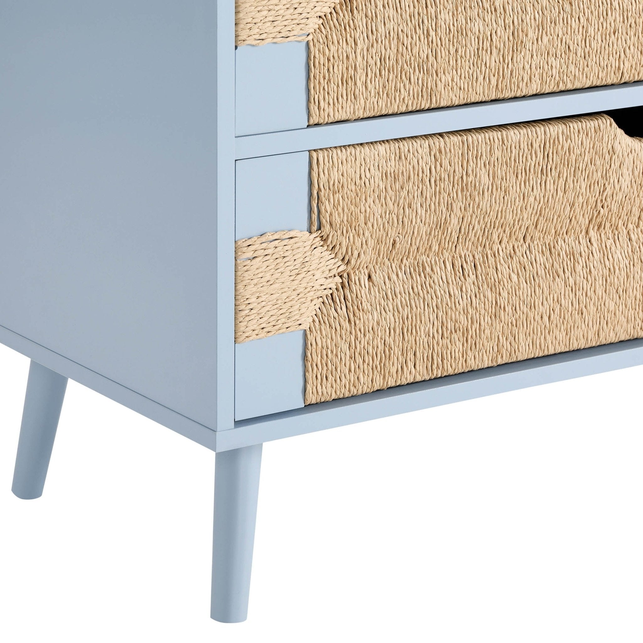 Commode tressée à 3 tiroirs - Bleu ciel
