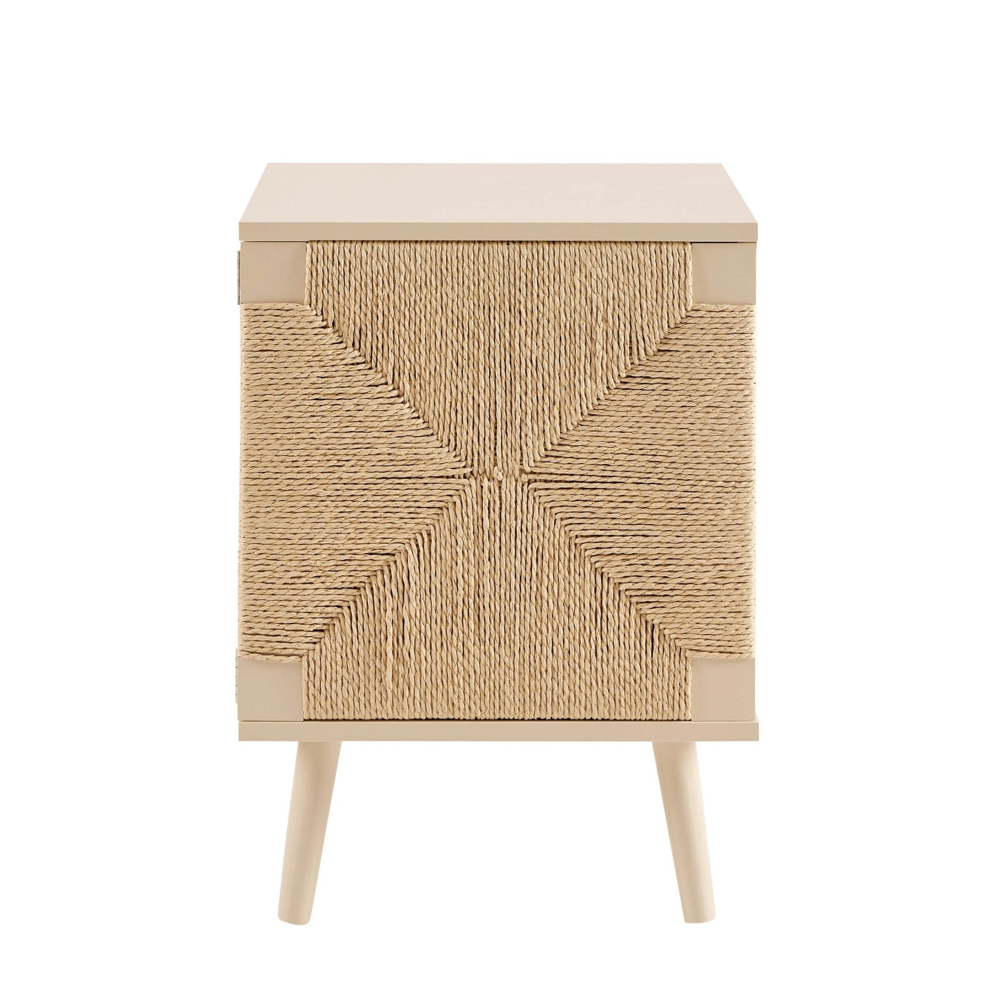 Table de chevet tissée avec porte - Sable