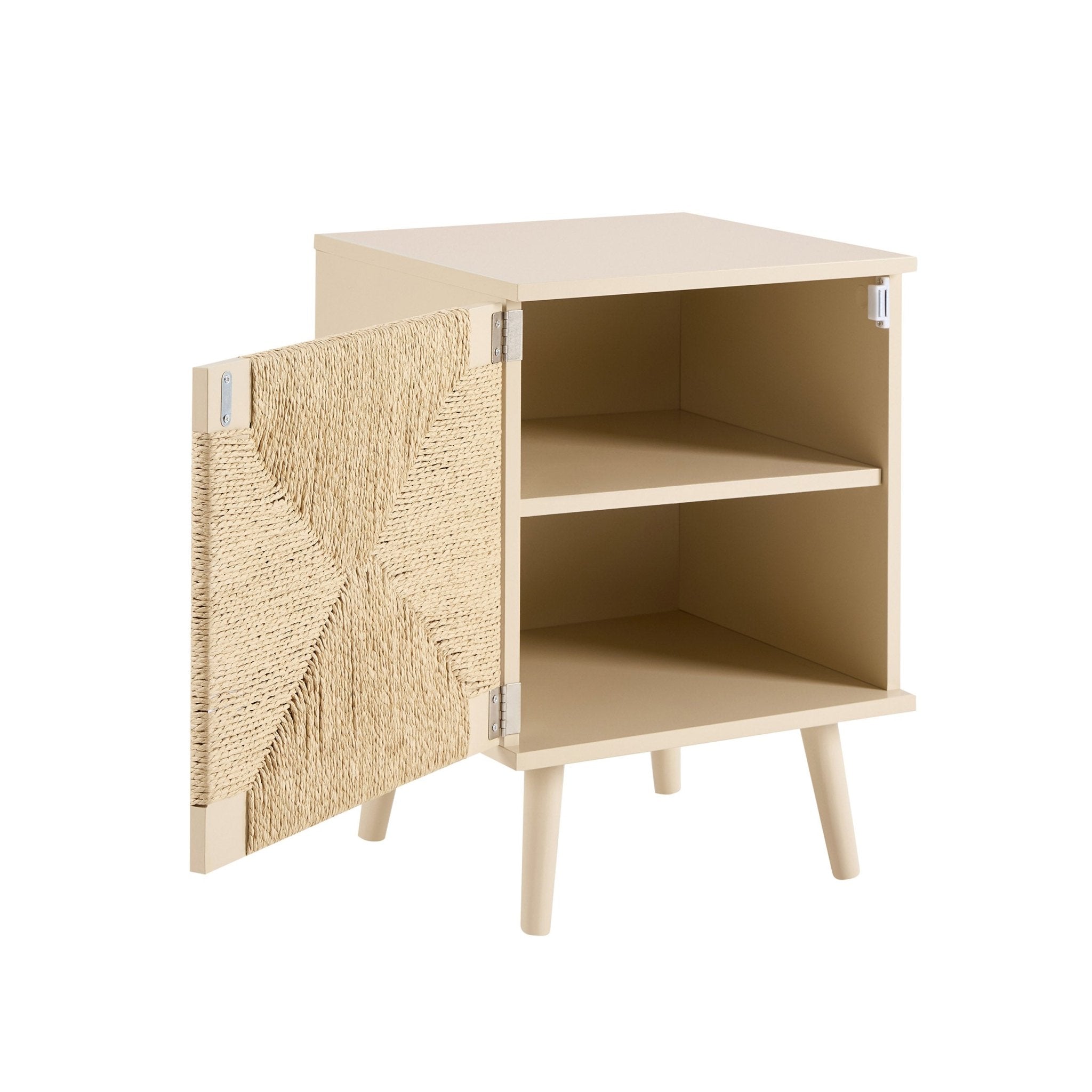 Table de chevet tissée avec porte - Sable