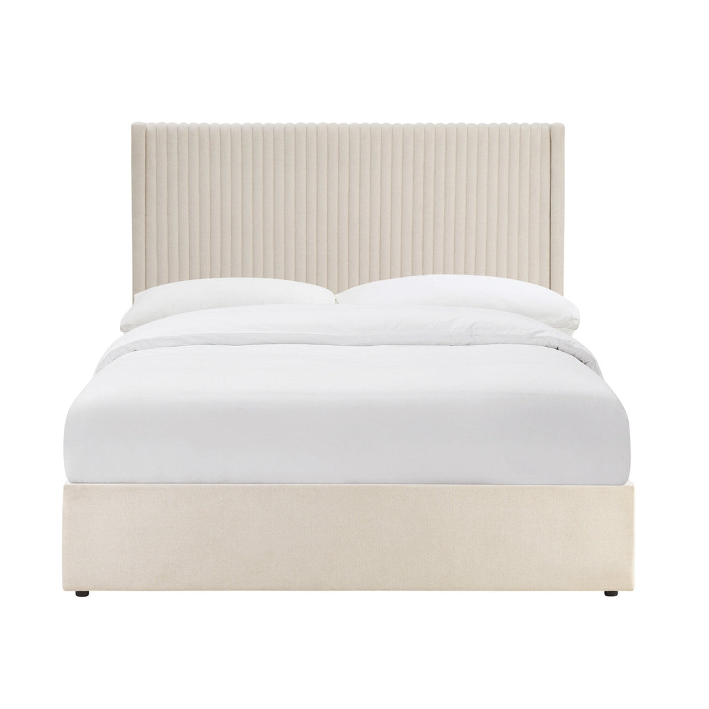 Lit coffre – Chenille ivoire