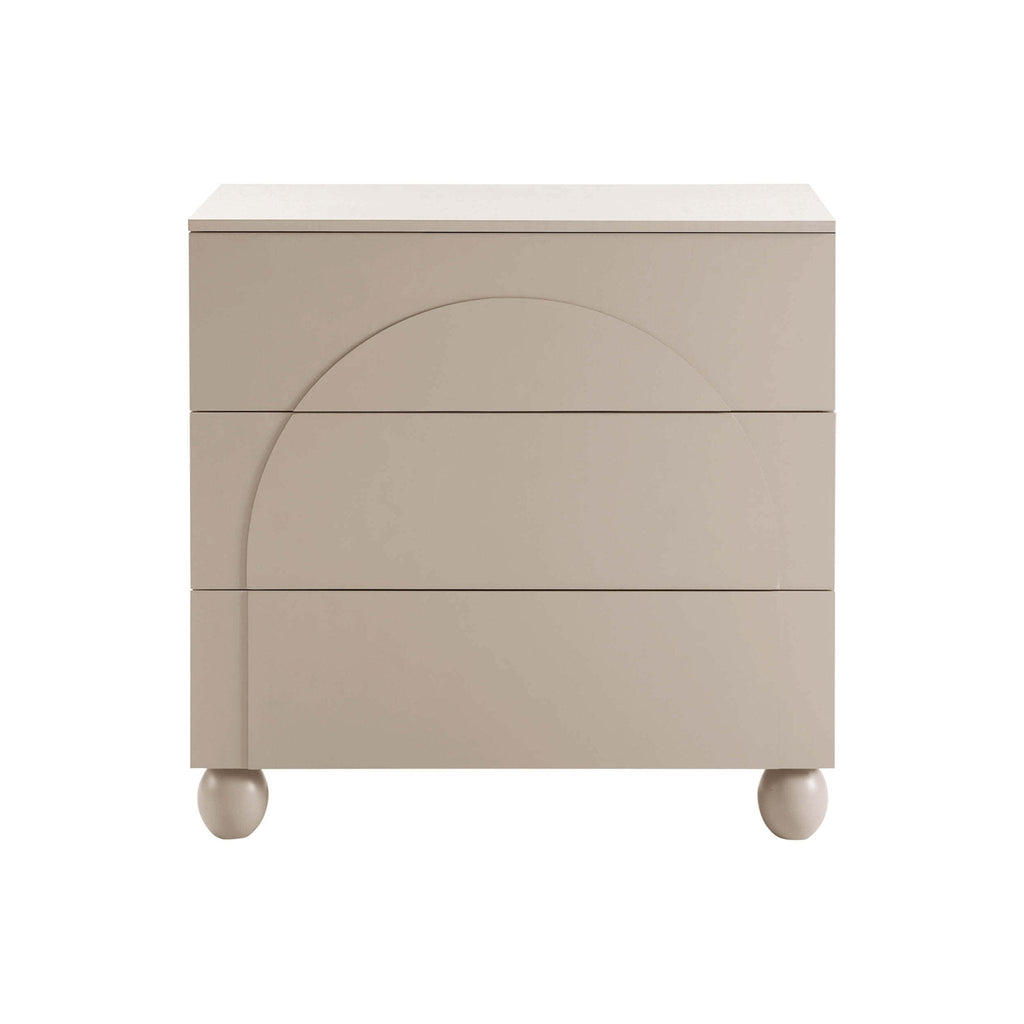 Commode 3 tiroirs Arc Façade - Taupe