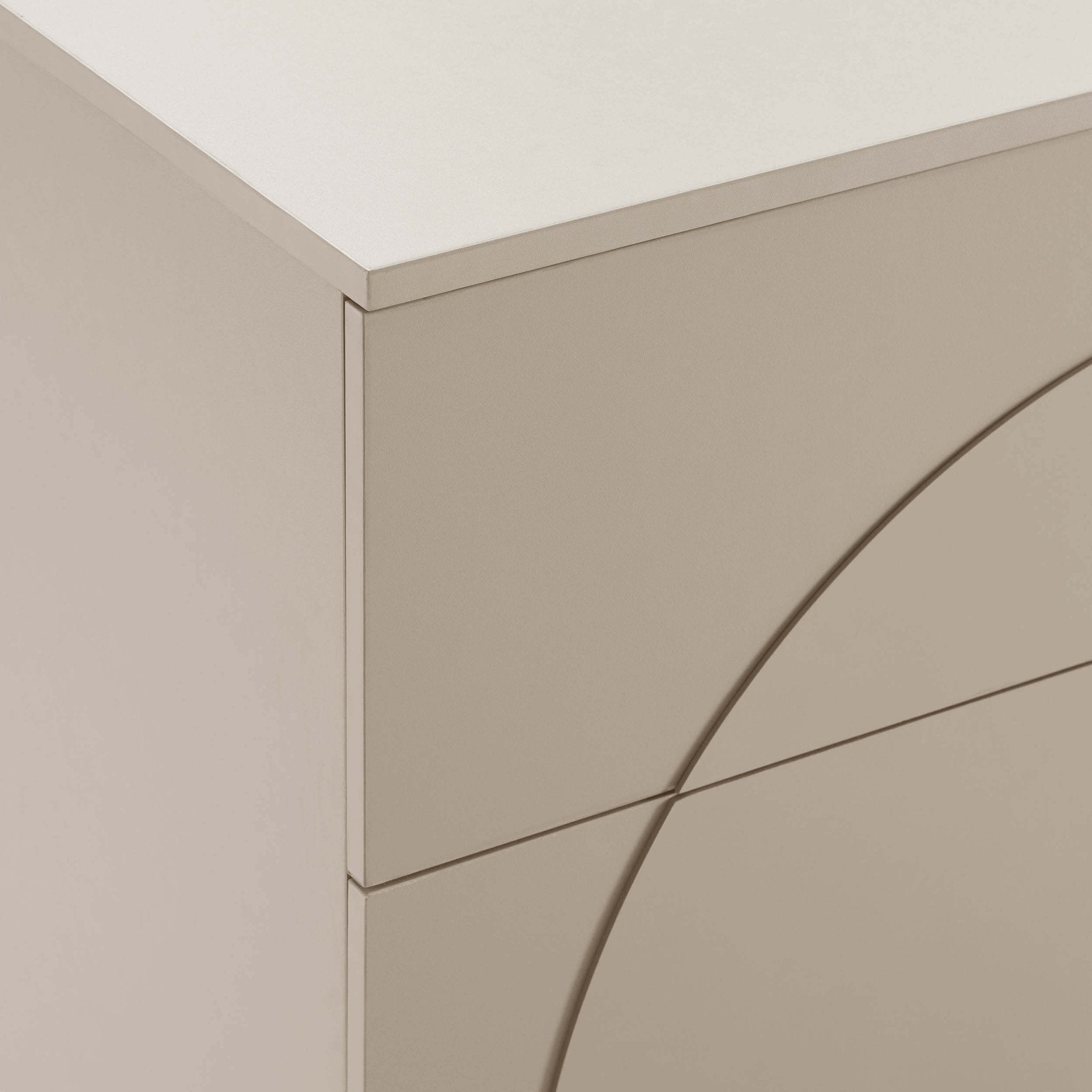 Commode 3 tiroirs Arc Façade - Taupe