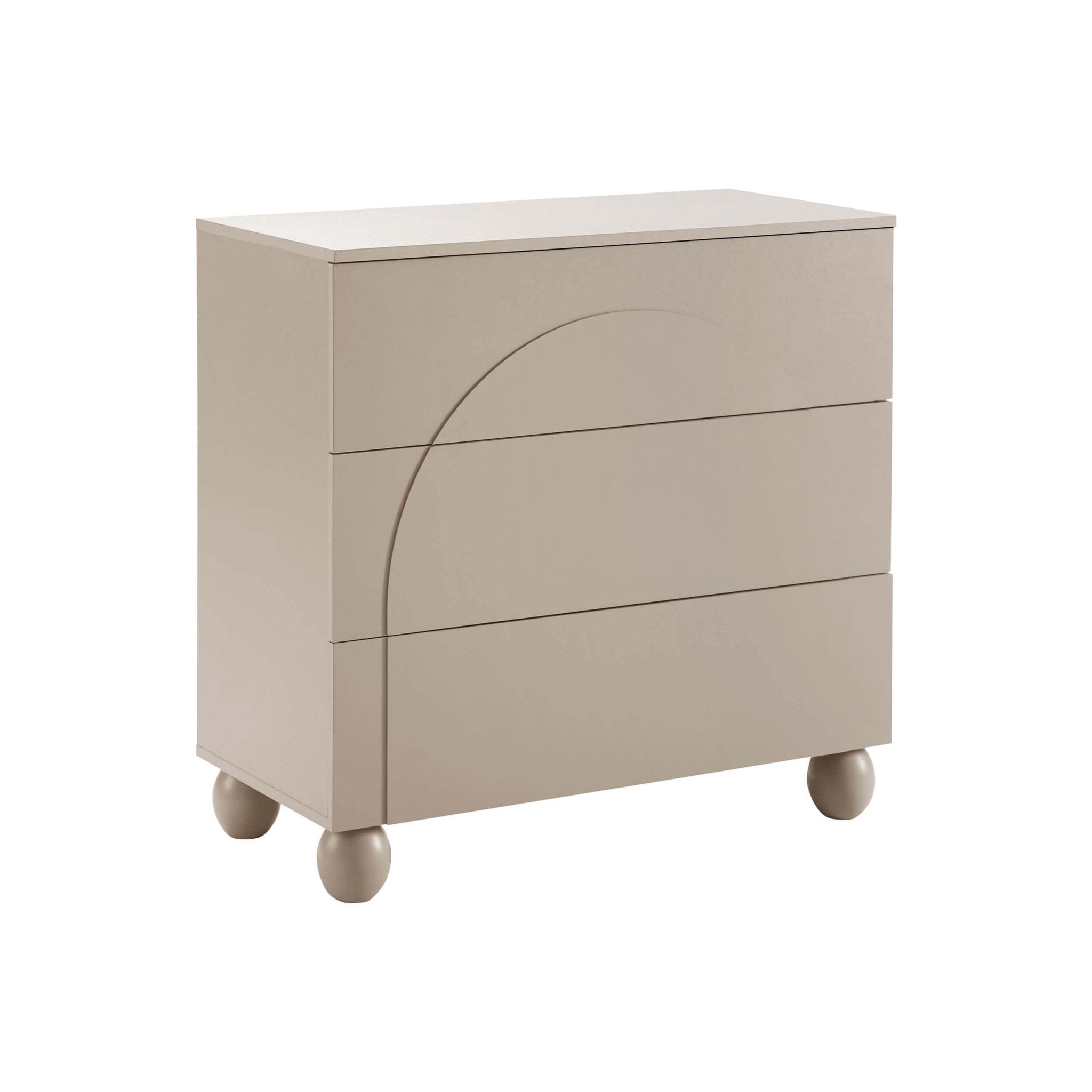 Commode 3 tiroirs Arc Façade - Taupe