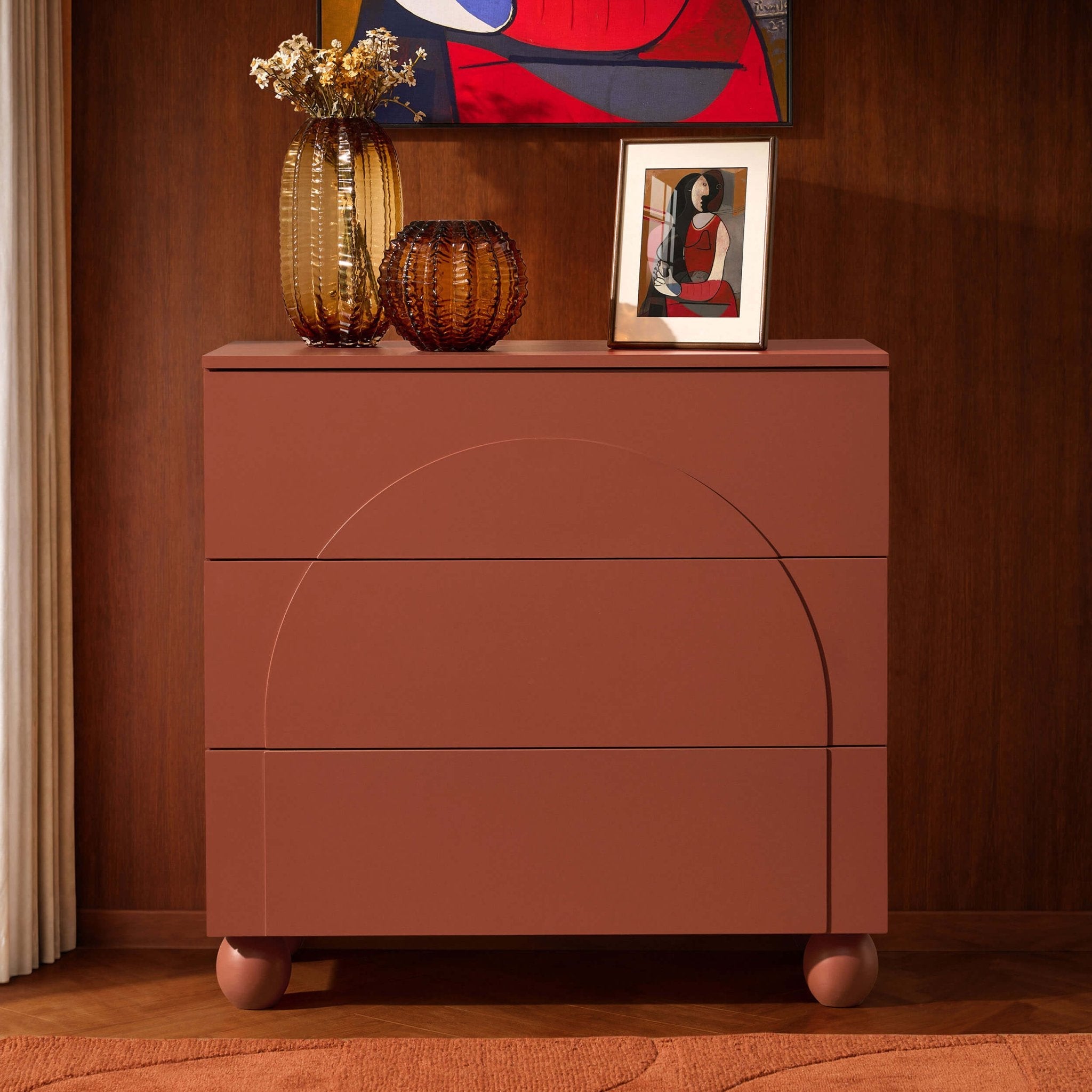 Commode à 3 tiroirs Arch Front – Terre cuite