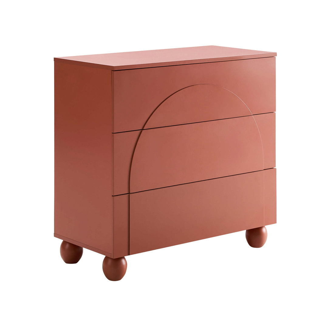 Commode à 3 tiroirs Arch Front – Terre cuite