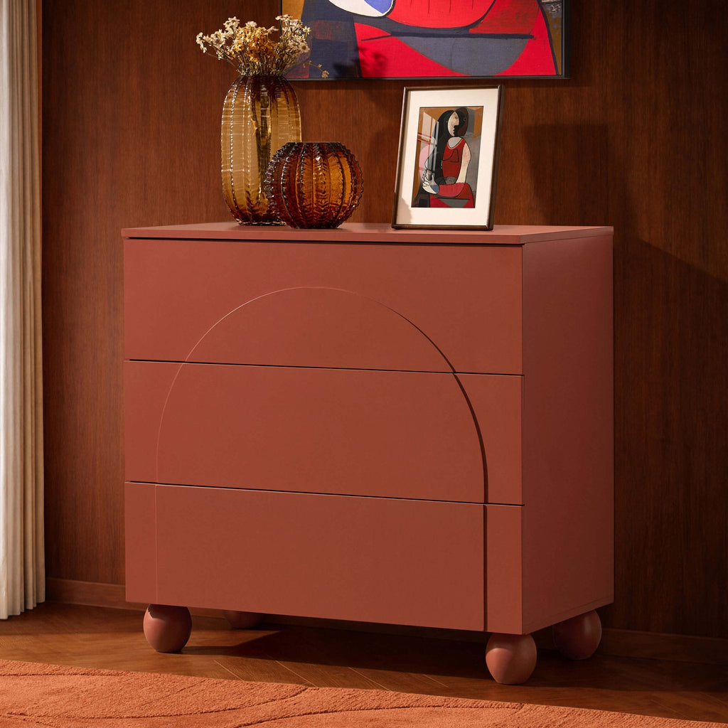 Commode à 3 tiroirs Arch Front – Terre cuite