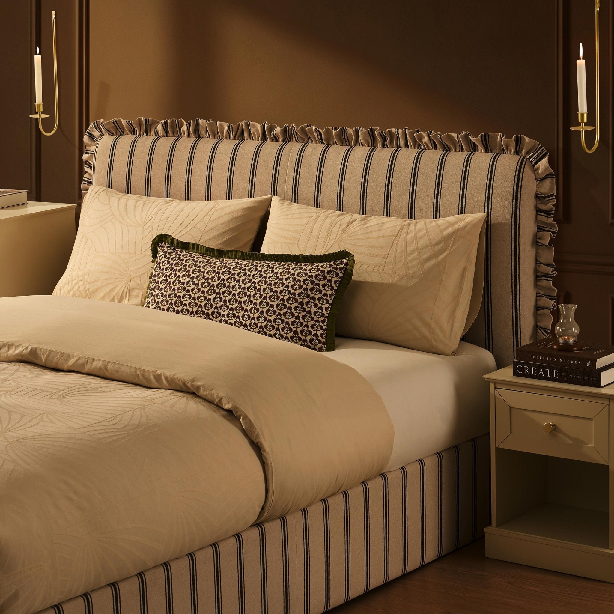 Lit coffre de rangement - Rayures bleues
