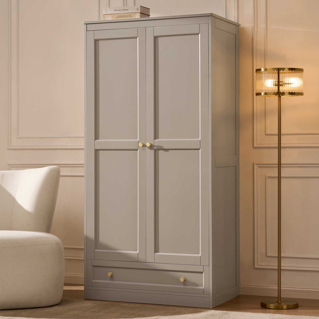 Armoire 2 Portes avec Tiroir - Taupe