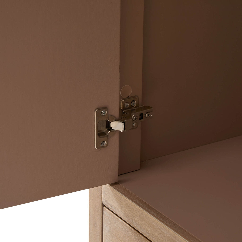 Armoire 2 portes avec tiroirs - Bois cérusé