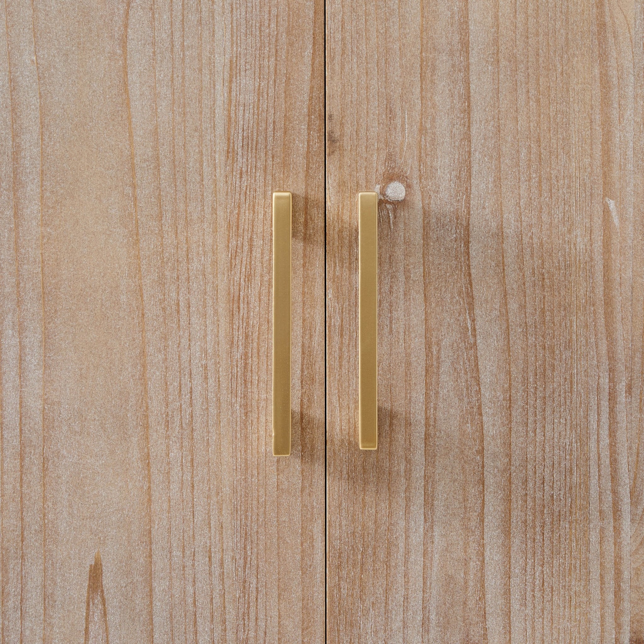 Armoire 2 portes avec tiroirs - Bois cérusé