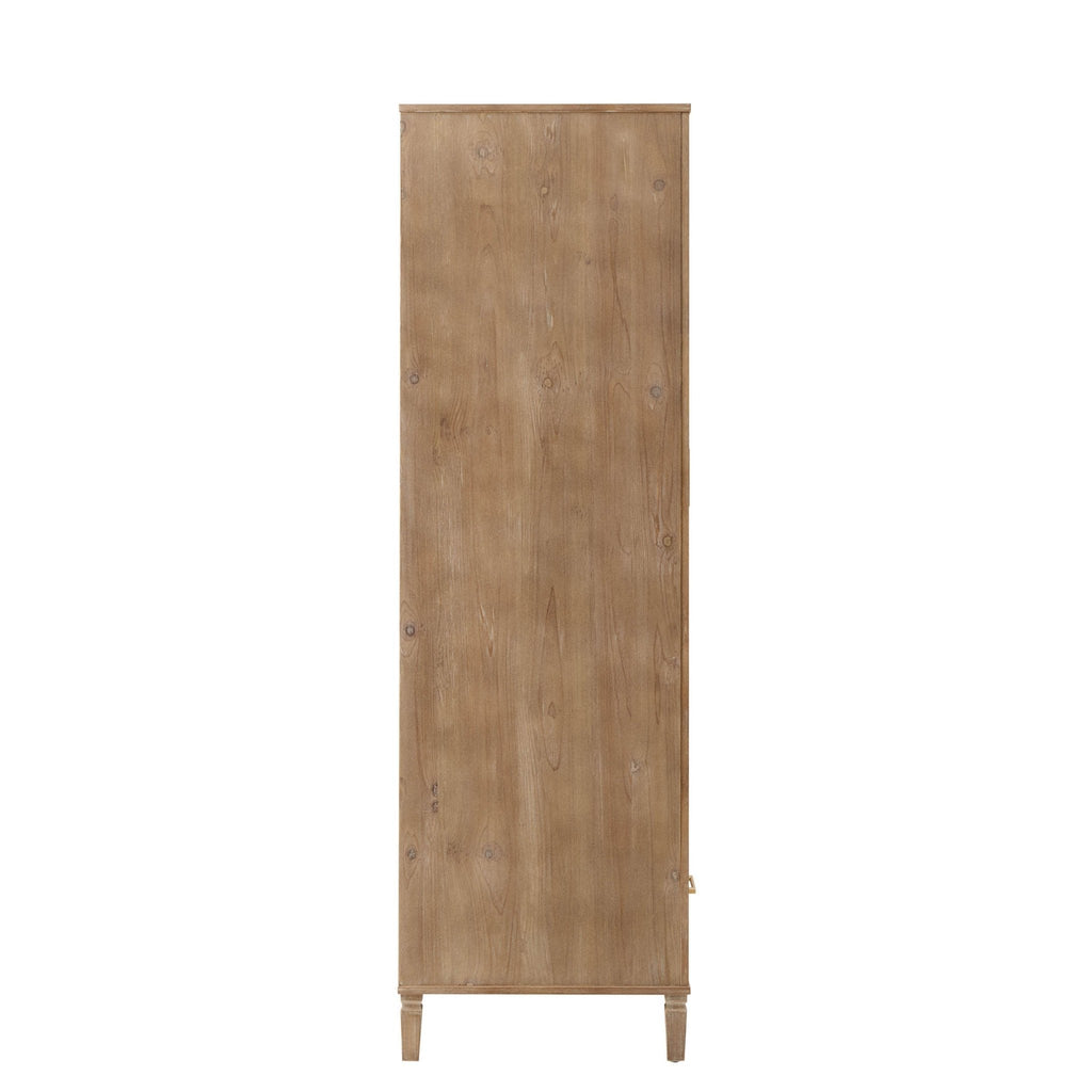 Armoire 2 portes avec tiroirs - Bois cérusé