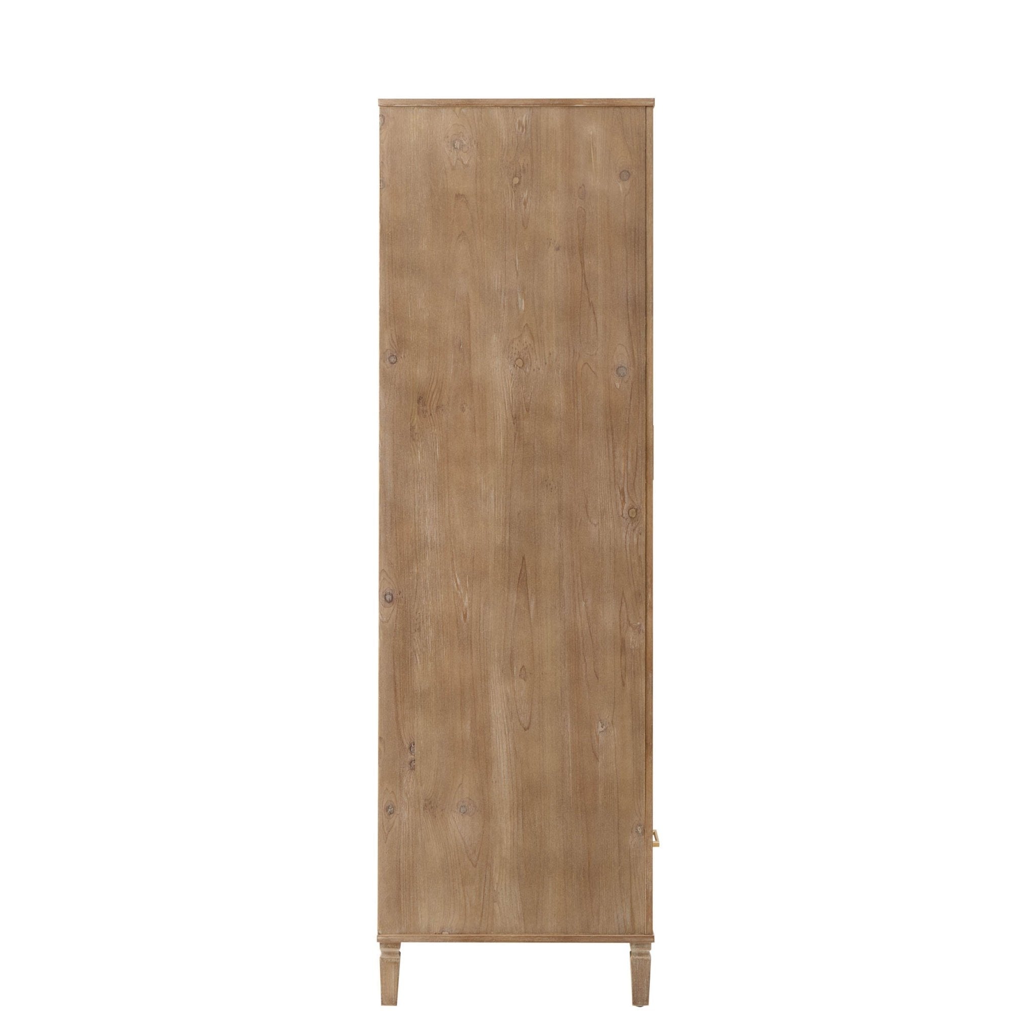Armoire 2 portes avec tiroirs - Bois cérusé