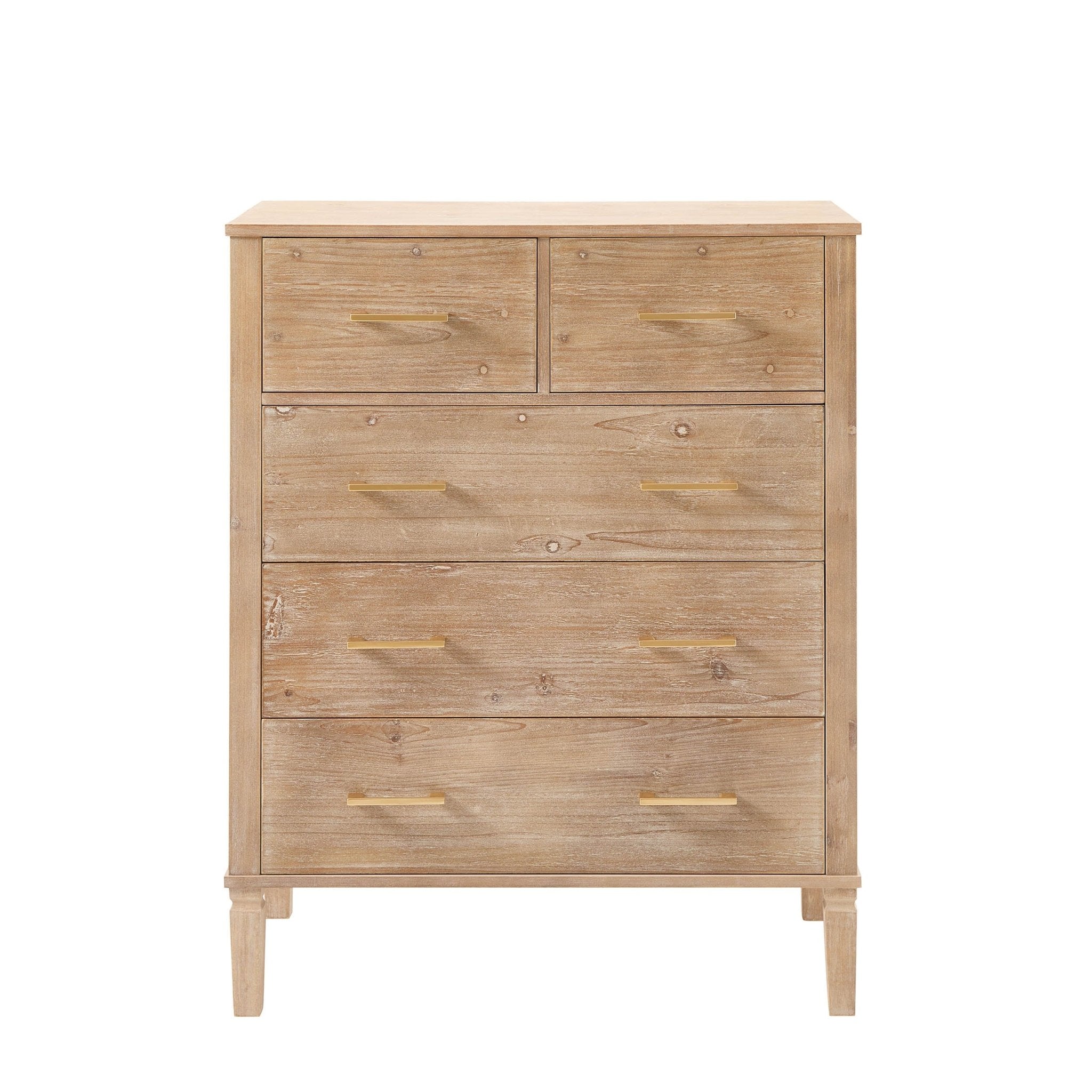 Commode 5 tiroirs – Bois blanchi