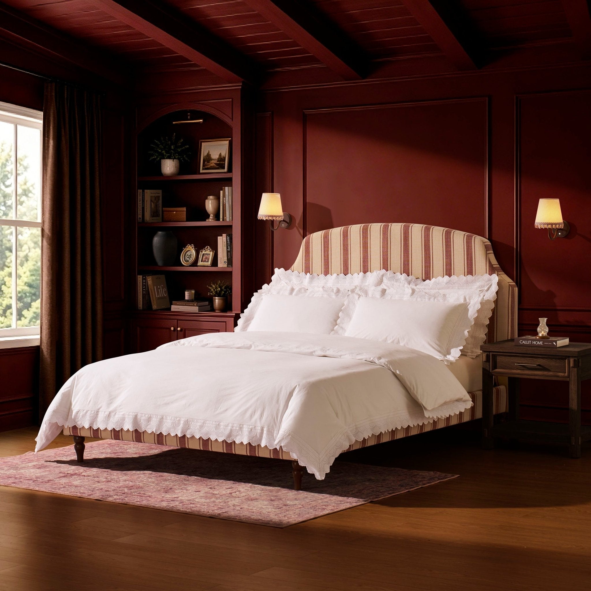 Cadre de lit - Rayures framboise