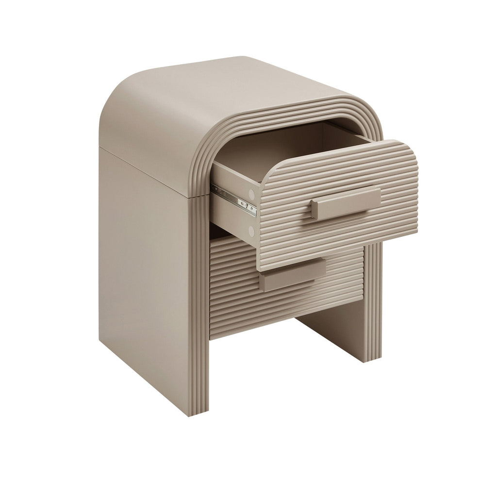 Table de chevet 2 tiroirs - Taupe