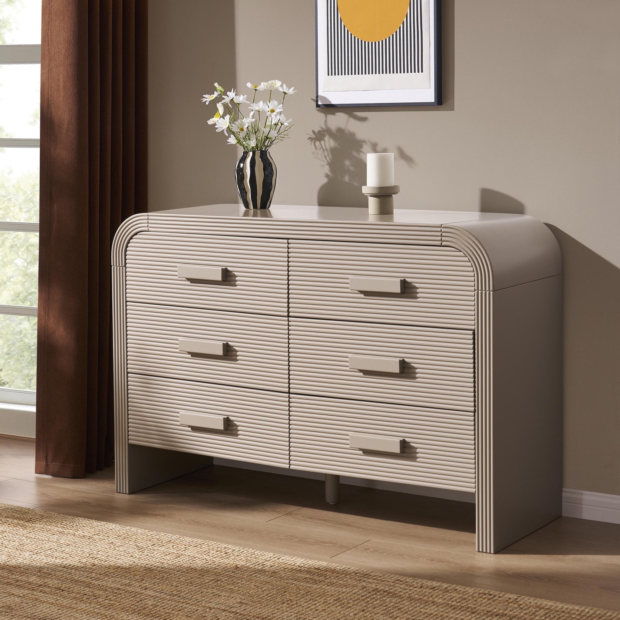 Commode 6 tiroirs - Taupe
