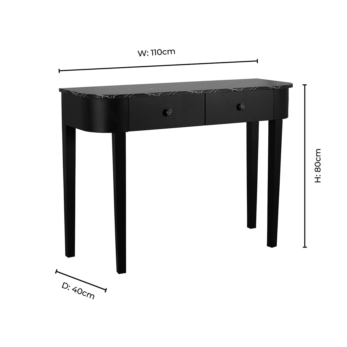 Console - Bois moyen/Dessus marbre