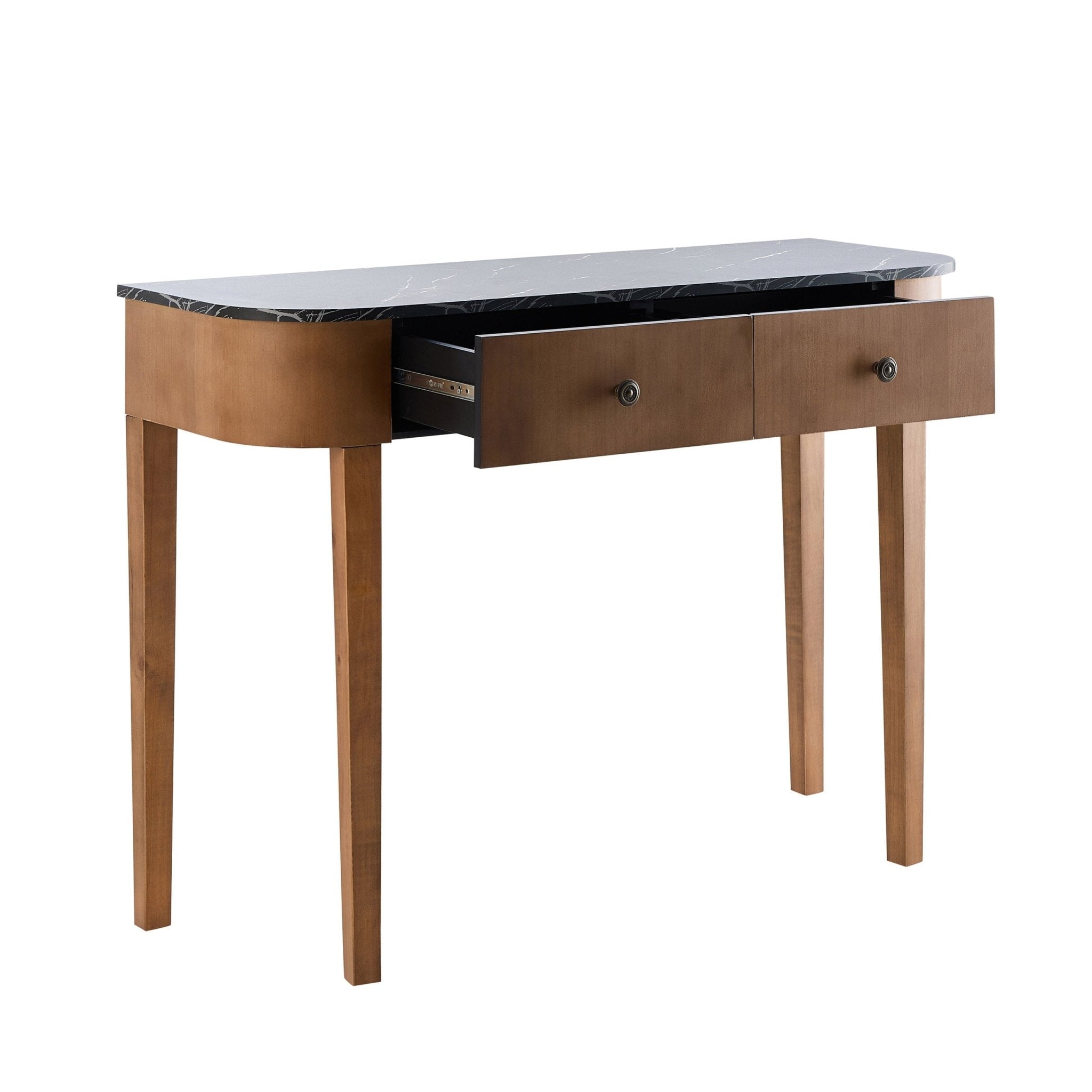 Console - Bois moyen/Dessus marbre