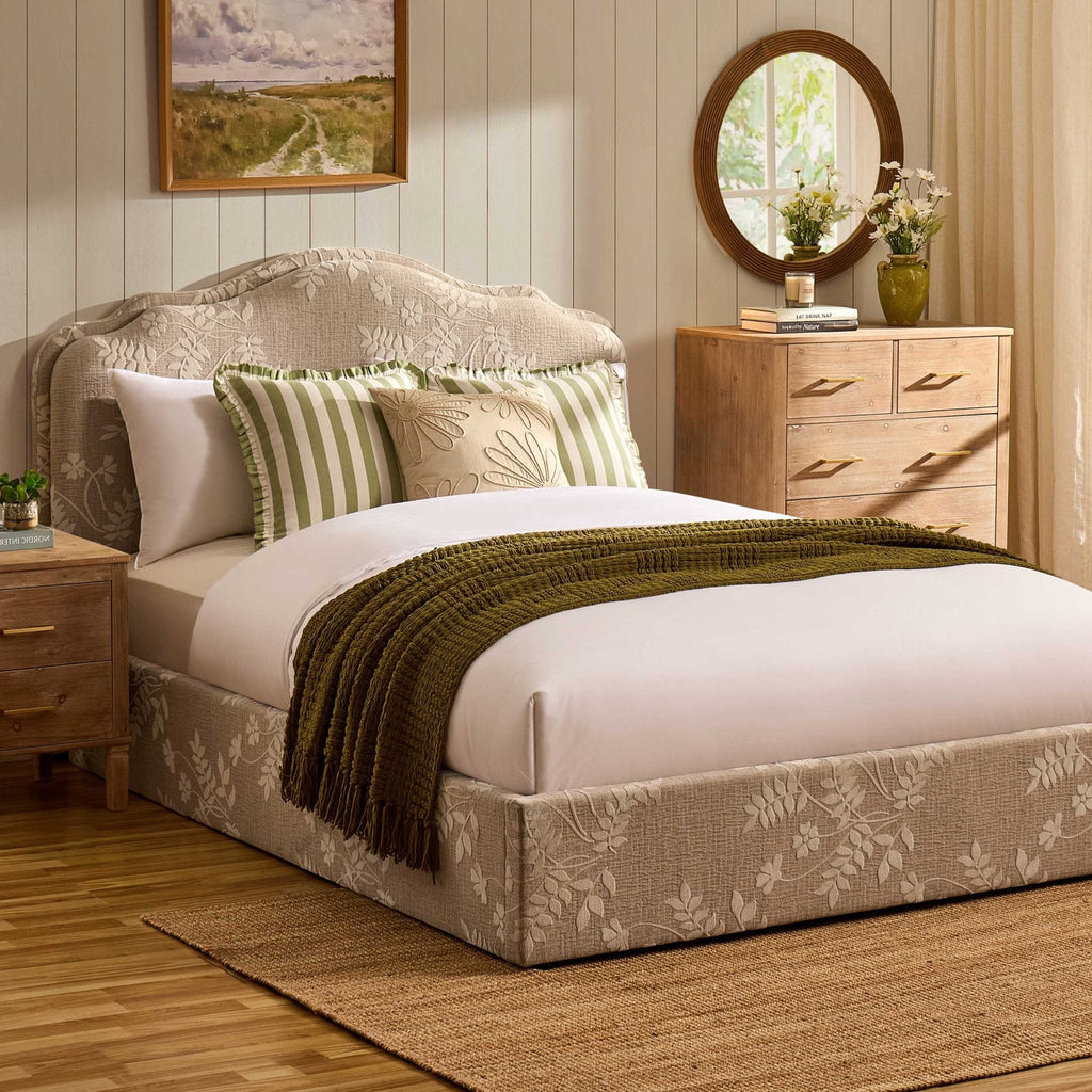 Lit coffre - Fleurs Jacquard